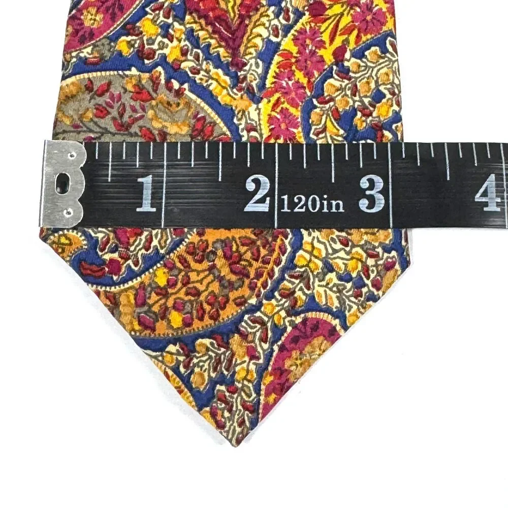 Vintage‎ Etro Silk Tie Paisley Baroque Multicolor Milano Italy Print Made in USA